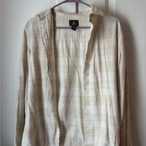 H&M Cream Plaid Shirt